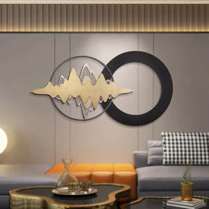 Waves of Adventure Decoración de pared moderna para el hogar Hierro geométrico Metal Art Deco Enmarcado Recubierto Fácil de colgar para una decoración elegante del hogar - Product Image 1