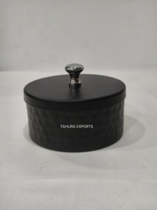 Manufacturer Of <b>Classy</b> Tabletop Container Handmade Modern Iron Round Box Storage Box Use for Kitchenware Decorative And Storage - Product Image 4