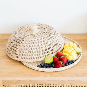 Tente dôme alimentaire en rotin naturel fait à la main en gros au prix le plus bas dômes anti-poussière pour protéger les repas - Product Image 2