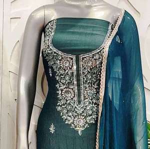 Designer moderne non cousu brodé à la main beaux costumes indien mode avant style traditionnel - Product Image 3