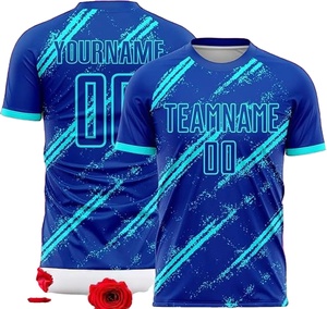 100% Poly Men's Soccer Jersey Uniformes de equipo personalizado con nombre Logo Servicio OEM para hombres Mujeres Jóvenes Niños Corte automatizado - Product Image 6