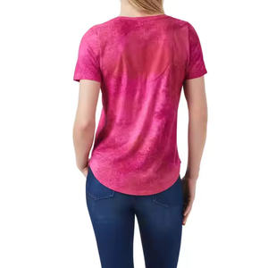 Nouveauté T-shirt personnalisé pour femme Vêtement décontracté Coupe régulière Respirant Anti-froissement Séchage rapide Polyester/Coton Personnalisé - Product Image 6