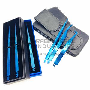 Pinzas de punta de fibra de alta calidad, extensión de pestañas de volumen de racimo de 90 grados, pinzas de pestañas de acero inoxidable, estilo inferior a pedido - Product Image 2