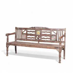 Solid Wood Rustic Traditional Modern Outdoor <b>Bench</b> for Patio Garden Park Dining School Home Furniture with Fabric <b>Seat</b> - Product Image 1