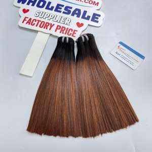 Extensions de cheveux humains de qualité supérieure, texture lisse et droite, tissage machine, prêtes à être expédiées, de 8 à 12 pouces - Product Image 6