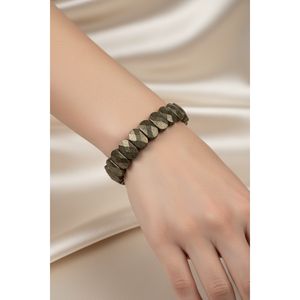Bracciale in Pietra Naturale di Pirite con Taglio Largo - Product Image 6