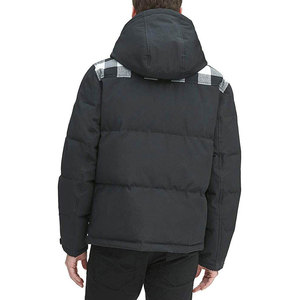 Blousons matelassés décontractés en toile de haute qualité pour homme, motif lettres, à capuche, coupe-vent, rembourrés en polyester/coton, pour l'hiver et les températures froides - Product Image 2