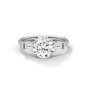 Fascinante anillo solitario de Plata de Ley 925 corte redondo Leb crecido diamante VVS claridad mejora tensión perla bodas - Product Image 2