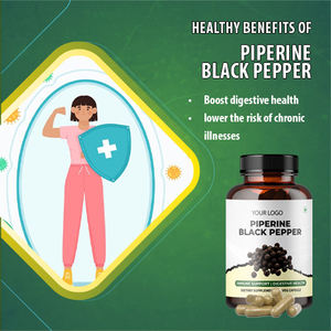 99% Pure Natural Health Food Grade Suplemento a granel Extracto de pimienta negra (Piperine) Cápsulas extraídas con solvente Extracto de hierbas - Product Image 1