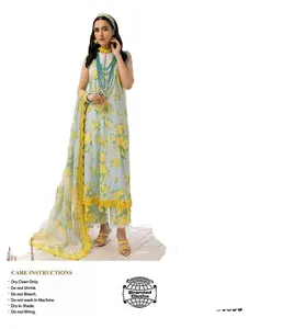 Partywear'da üst düzey kalite ve karmaşık nakış ile bilinen markalı pakistan ve hint elbiseleri ile 2024 moda.