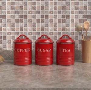 Juego de 3 Contenedores de Almacenamiento de Metal Galvanizado con Diseño Decorativo Perfecto para Organización de Cocina del Hogar y Restaurante - Product Image 3