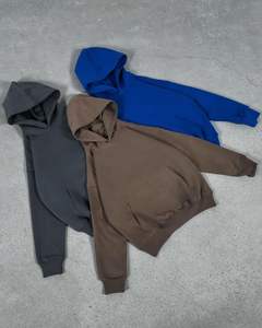 Oversized Pullover <b>Hoodies</b> in 100% Cotton Drop Shoulder No Strings Style Heavy Thick Fleece <b>Hoodies</b> Unisex - Product Image 2