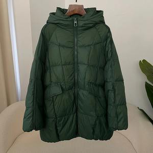 Veste d'hiver décontractée pour femmes grande taille surdimensionné canard blanc à capuche manteau bouffant support respirant chaud imprimé polaire poches lâche - Product Image 4