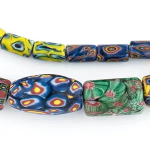 D'inspiration vénitienne Millefiori Style Antique Cylindre Boho Perles de verre Fabrication de bijoux Perles de verre au chalumeau en cristal - Product Image 4