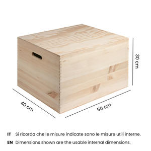 Caja de madera con tapa para varios productos. Dimensiones internas: 50X40X30 - Product Image 4