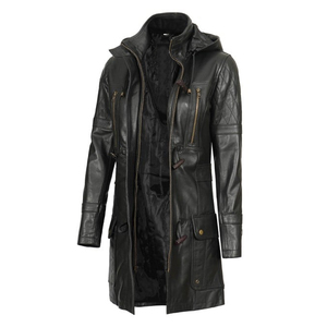 เสื้อโค้ทสไตล์เสื้อเชิ้ตหนังสีดำสำหรับผู้หญิงเสื้อโค้ทหนังแท้สำหรับ100% มีสไตล์ตามสั่ง - Product Image 5