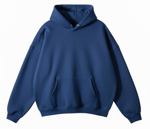 Sweats à capuche unisexes surdimensionnés personnalisés 100% coton, sweats à capuche unis pour hommes 500 g/m², sweats à capuche à enfiler grande taille avec logo brodé imprimé - Product Image 5