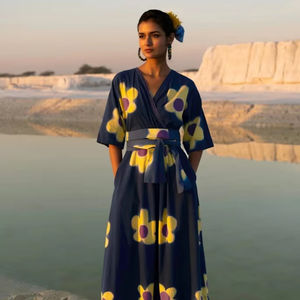 Vestido bohemio de algodón indio hecho a mano para mujer, ropa de verano hasta la rodilla con estampado Floral a la moda, regalo de boda y luna de miel personalizado - Product Image 2