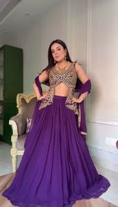 High Demand Winter Faux Fur Pakistani Lehenga Choli Bridal Women Party Wear <b>Dress</b> Hot Selling Exports 2023 Collection - Product Image 2