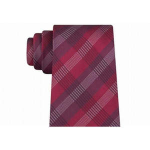 เนคไทลายสก็อตทรงคลาสสิคสำหรับผู้ชาย Kenneth Cole Reaction สีแดง ขนาดปกติ ผลิตจากโพลีเอสเตอร์ ลายพิมพ์ลายทาง - Product Image 2