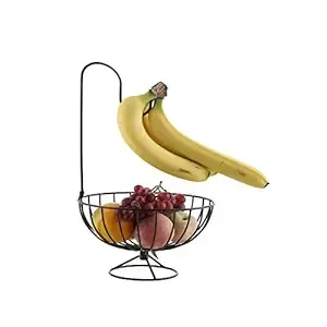 Support de corbeille à fruits Planet Black avec rangement de légumes en plastique et filaire avec cintre banane pour fruits et légumes - Product Image 2