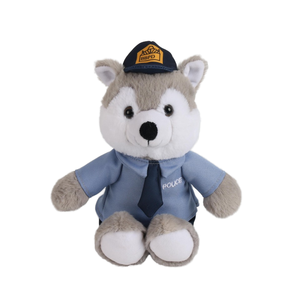 Personnalisable doux coton peluche Police loup poupée peluche jouet maille doublure peluche sac à dos soulagement du Stress Peluche jouets - Product Image 1