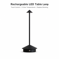 Lampe de table LED sans fil moderne, corps en aluminium, commande tactile, intensité réglable, batterie rechargeable, protection des yeux, écologique
