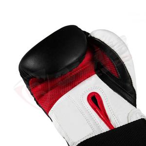 Adultos y Niños 12oz 16oz 20oz Mejor Calidad Negro-Blanco Patchwork Lucha-entrenamiento Moda MMA Pu Guantes de boxeo de cuero - Product Image 3