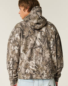 Nueva llegada personalizado Boxy Fit Tan Camo pulóver sudaderas con capucha hombres de gran tamaño de algodón mezclado gota hombro sudadera Unisex Streetwear - Product Image 4