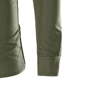 เสื้อเชิ้ตแขนยาวมีกระดุมสำหรับผู้ชาย, เสื้อลำลองทรงสลิมฟิตคอปกลายสก็อตระบายอากาศได้ดีในฤดูใบไม้ร่วง - Product Image 6