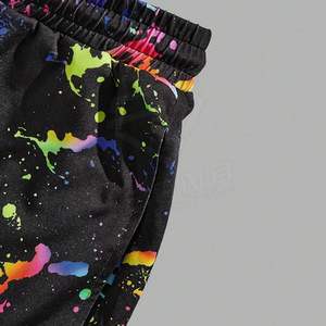 Conjunto de Camisa y Pantalones Cortos de Verano para Hombre, 2 Piezas, 100% Algodón, Transpirable, Estampado, con Logotipo Personalizado al por Mayor - Product Image 2