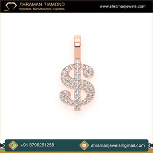 Vrai collier en or 10 carats, bijoux hip-hop, personnalisé, symbole de dollar, symbole de l'argent, diamant moissanite étincelant, pendentif et breloques unisexe - Product Image 3