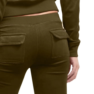 Ensembles de vêtements d'automne personnalisés pour femmes de haute qualité grande taille pantalon de survêtement et sweat à capuche court ensemble de survêtement pour femmes - Product Image 5