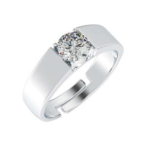 แหวนปรับขนาดได้ CLARA Romantic 925 เงินแท้ ประดับเพชรซิคอน ชุบโรเดียม ของขวัญสำหรับผู้ชายและเด็กผู้ชาย - Product Image 1