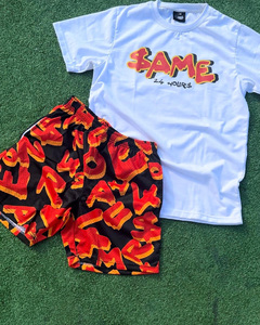 2024 conjuntos de verano para hombre con logotipo personalizado, chándales, trajes de 2 piezas, manga corta, cuello redondo, camiseta estampada personalizada, pantalones cortos, conjunto de pantalones cortos para hombre - Product Image 1