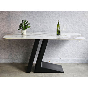 Modern 160x90cm Rectangular Dining <b>Table</b> with <b>Wooden</b> <b>Top</b> & Iron Legs-Assembled & Expandable (BA68178) - Product Image 5