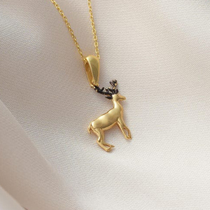 Women's Designer Deer Shape Animal Lover Necklace New Arrival 925 Sterling Silver 18K Gold Plated Fine Trend Jewelry for Gift - Product Image 6