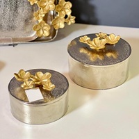 Plateau décoratif de table de mariage en aluminium moderne, écologique et luxueux, avec poignées dorées