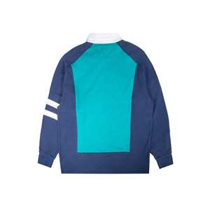 เสื้อรักบี้ผ้าฝ้าย 100% สำหรับผู้ชายของเฟสตาซัมเสื้อลำลองลายเรขาคณิตสีสันสดใส - Product Image 2