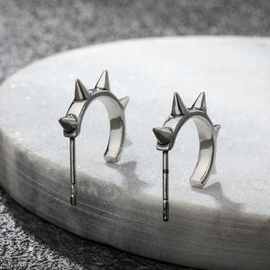 Boucles d'oreilles créoles Jeulia Ultimate Spike en argent sterling pour soirée - Product Image 5