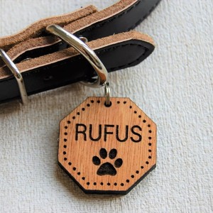 Collar de lujo para mascotas, collar de gato grabado, placa de identificación en blanco de madera, etiqueta de nombre de madera natural para perro - Product Image 3