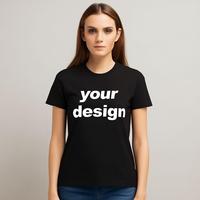 Kaos Denim Batik Wanita Custom, Kaos Katun Polos Musim Panas, Atasan Kasual Basic, Pakaian Anak OEM/ODM