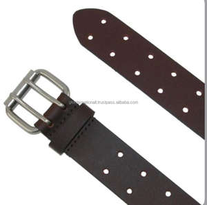 Ceinture décontractée en cuir couleur marron double broche prix de gros hommes mode cuir ceinture décontractée sur mesure double boucle ardillon - Product Image 3
