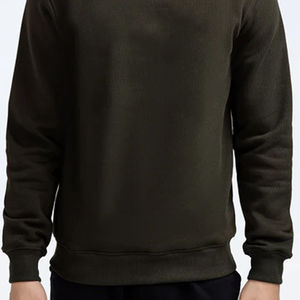 Suaves de alta calidad logotipo personalizado sólido otoño Casual hombres sudadera manga larga ligero cuello redondo - Product Image 5