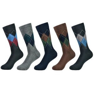 <b>Men's</b> Cotton Black Patterned Comfy & Breathable Fashion Colorful <b>Dress</b> <b>Socks</b>, <b>For</b> Daily And Outdoor Wearing - Product Image 2