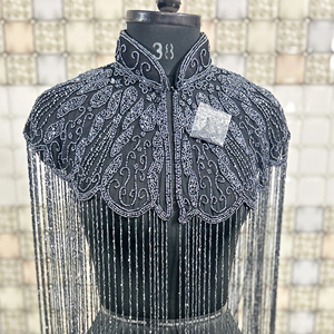 Belle cape burlesque brins de perles paillettes attaches élégantes pour les occasions de club festives perle droite fête naturelle - Product Image 1