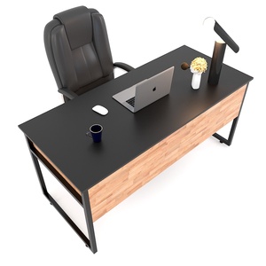 Executive 160x70cm Minimalist Luxury <b>Computer</b> <b>Table</b> BGD68055 Manager Desk with 2 MDF Drawers and Partition Office Furniture - Product Image 3