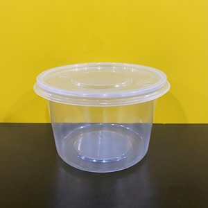 Customized logo Disposable 16oz/24oz PP Plastic Food <b>Container</b> Round Shape Box Takeaway Transparent <b>clear</b> Microwave Oven Safe - Product Image 1