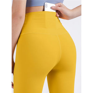 Leggings de sport pour femmes sans couture, faible MOQ, 100% coton, service OEM, leggings pour femmes de haute qualité, mi-longueur, taille moyenne - Product Image 2