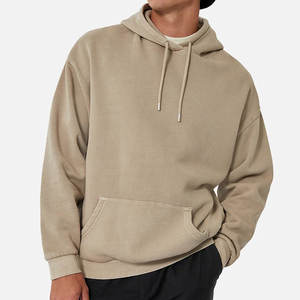 100% algodón francés Terry Fleece Pullover de alta calidad Streetwear Heavyweight Essentials Oversized Cropped Hoodie hombres - Product Image 3